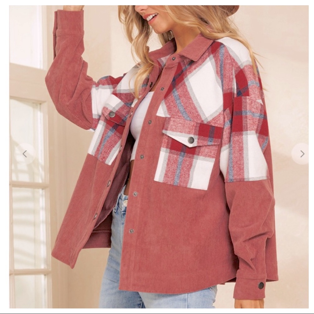 #11 Boho Fabulous Trendy Plaid Pattern Corduroy Shirt Jacket